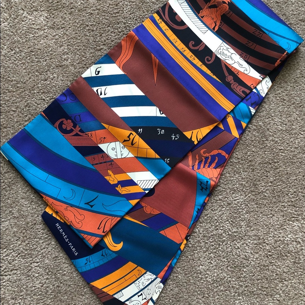 Authentic Hermès scarf Astrologie Nouvelle Maxi Twilly
